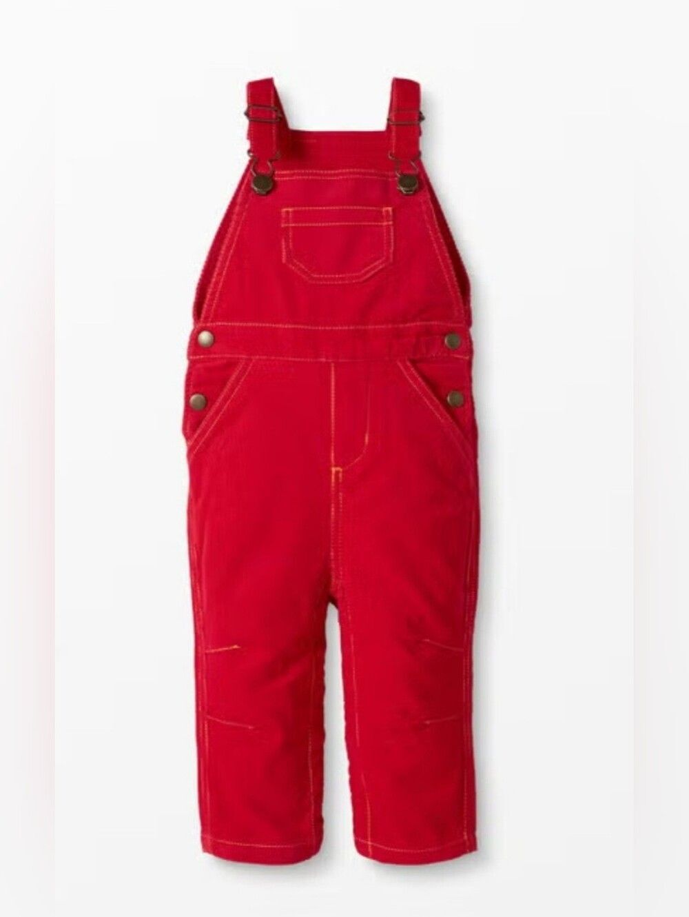 NWT Hanna Anderson Kids Red Corduroy Overalls - Size 6-12 Months